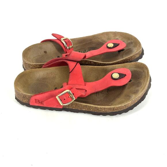 Betula Birkenstock Red Gizeh Sandals - Picture 1 of 5